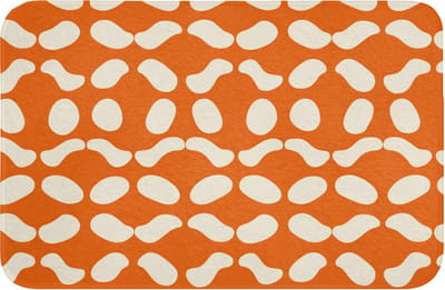 WC mat 60x40 cm - Antislip - Oranje - Organische vormen - Wit - Toiletmat - Vloermat - Douchemat - Toilet tapijt - Toiletmatten
