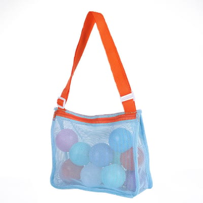 Opbergtas voor het strand kinderen– Opengewerkt schelpentasje – Reistas voor het strand – Transparante nettas – Strandtas van gaas – Zwemtas voor de zomer – Opvouwbare geweven tas – Ontworpen voor het opbergen schelpen, strandspeelgoed – 21x25x8cm