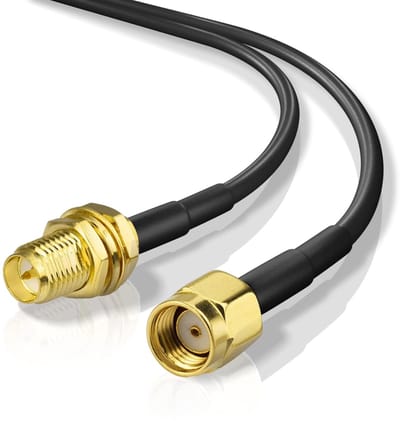3 Meter Verlengkabel met RPSMA Plug voor WLAN Wifi Antenne - Geschikt voor Mini PCI Express Kaarten en USB Adapters
