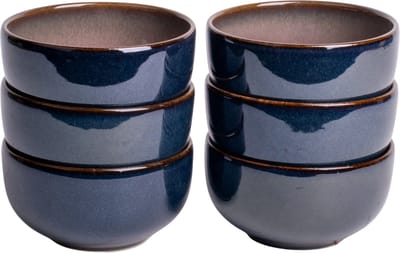Schaaltje klein set van 6 - Vila Nova - blauw met roze - Portugees stoneware