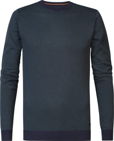 Petrol Industries - Heren Fijngebreide Trui Dillingham - Blauw - Maat XXL
