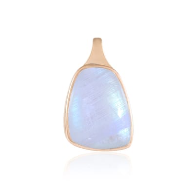 Cavill - Zilveren Hanger met Blauwe Maansteen - 925 Sterling Zilver Rosé Verguld - 18 ct Fancy Cabochon - Moderne Asymmetrische Elegante Sieraad