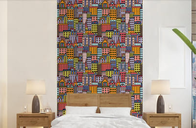 Behang - Fotobehang Huis - Regenboog - Patroon - Breedte 150 cm x hoogte 240 cm
