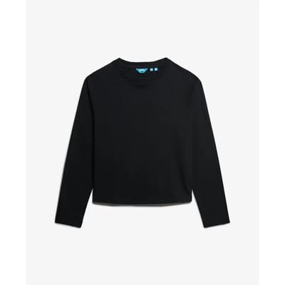 Superdry Essential Logo Longsleeve Top Black Grootte: 42
