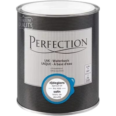 Perfection Houtlak Lak - Zijdeglans - Signaal Wit Ral 9003 - 750ml