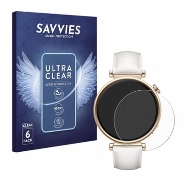 Savvies - Screenprotector voor Huawei Watch GT 4 (41mm) - Folie Beschermfolie transparant 6 Stuks