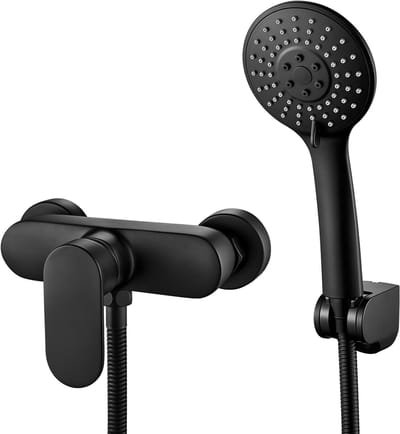 Famanu – Zwart douchearmatuur met handdouche, mengkraan met 3 functies en 1,5 m slang voor een complete doucheset