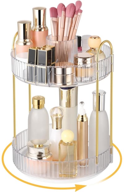 Unyqoos ® 360 Graden Draaibare Cosmetica- en Make-up Organizer met Grote Capaciteit voor Multifunctioneel Gebruik