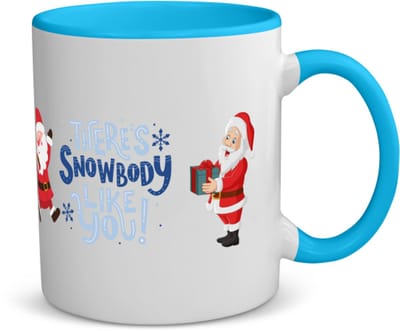 Akyol - kerst there's snowbody like you koffiemok - theemok - blauw - Kerstmis - kerst beker - winter - kerst - christmas - kerst cadeau - 350 ML inhoud