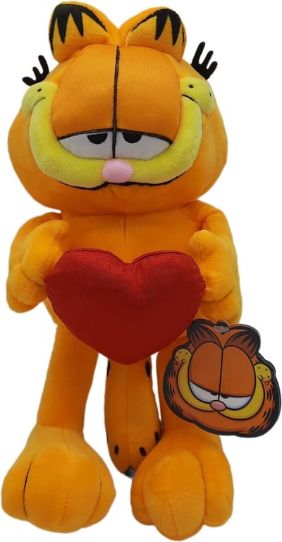 Garfield - Met Rood Hart - Knuffel - Kat - Pluche - 35 cm