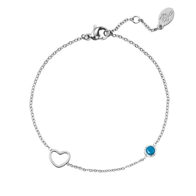 Armband geboortesteen december zilver
