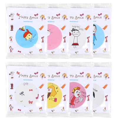 Miroir Compact Dessin Animé Mini Rond Portable Miroir de Vanité pour Anniversaires Noël Mariages Sac en Papier