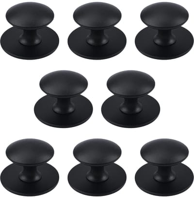 Ynkkvre - Ladeknop - Handgreep - Kastknoppen - 8 stuks - Mat zwart roestvrij staal - Zelfklevend - 5 kg draagkracht - Voor kasten, lades en meubels