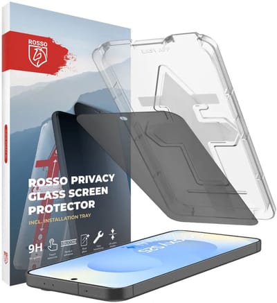 Rosso Privacy Screen Protector Geschikt voor Samsung Galaxy S25 - 9H Gehard Glas - Installatietray - Case Friendly Tempered Glass - Stofvrij - Eenvoudige Installatie