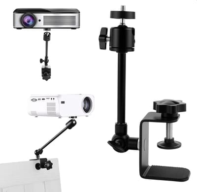 Projector Muurbeugel - Bureauhouder Beamer - Thuisbioscoop Inrichten - C-klem Basisontwerp - Tot 4 kg - Zwart