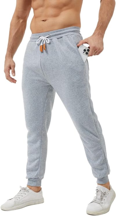 Casual herensweatpants met zakken, lichte joggingbroek voor sport en vrije tijd, comfortabele baggy broek