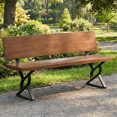 Metalen Bankpoten - Rugleuning Beugels - Doe-het-zelf Projecten - Set van Twee - 40cm Hoog - Zwart