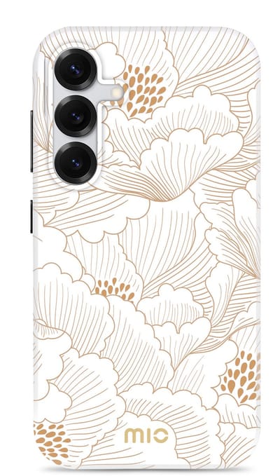 Mio by Mobilize Hoesje geschikt voor Samsung Galaxy S26 MagSafe Telefoonhoesje Hardcase | Mio by Mobilize Backcover | Geschikt voor MagSafe | Geschikt voor Draadloos Opladen met Magnetische Ring | Geschikt voor MagSafe Case - White Roses | Wit