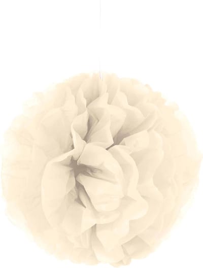 Vegaoo - Crèmekleurige pompon hangdecoratie