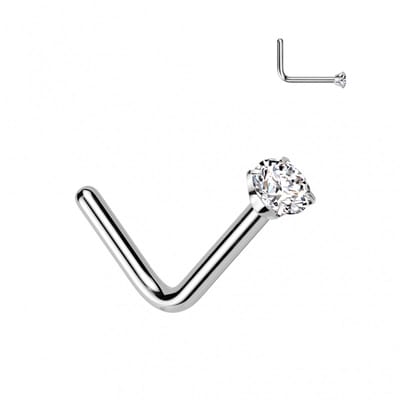 Neuspiercing titanium ronde top steen met crammetje 3mm - zilver - LMPiercings