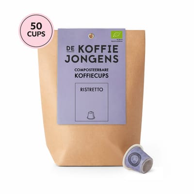 De Koffiejongens - geschikt voor Nespresso - grootverpakking Ristretto - 50 composteerbare koffiecups - 100% biologische koffie