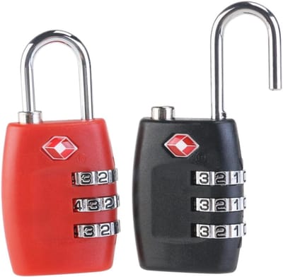 TSA Goedkeurd Slot - Cijferslot Bagage - Veilig Reizen - 3 Cijfer Combinatie - Compact Formaat - Rood Zwart