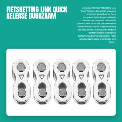 Dailygoods- Fietsketting Quick Release - Stalen Kettingschakel - 5 Paar - Voor 6/7/8/9/10 Versnellingen - Hoge Treksterkte 950 kgf - Duurzaam en Roestvrij