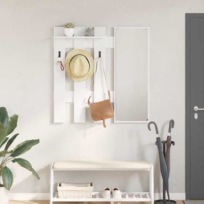 vidaXL - Wandgemonteerde - kapstok - Muurmontage - Wit - 100 - x - 10 - x - 100 - cm