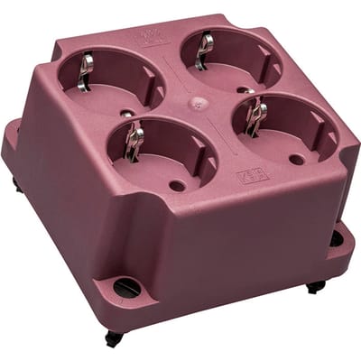 ABB 3640 Rode Afdekking Met 4-Gang Schuko Stopcontact - 1SPA007130F9265