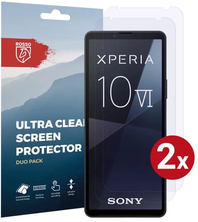 Rosso Screen Protector Geschikt voor Sony Xperia 10 VI | Ultra Clear Duo Pack | TPU Folie | Case Friendly Beschermfolie | 2 Stuks
