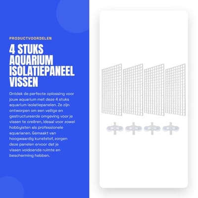 Eierkrat 4 Stuks - Isolatiepaneel voor Aquarium - Scheidingsbak - Filter Rooster - Kunststof - Inclusief Zuignappen - Aquariumverdeler