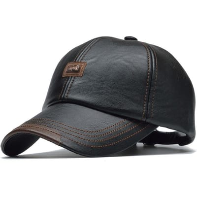 Mode Heren Leer Baseballpet Hip Hop Casual Verstelbare Winter Warme Hoed Snapback Pet PU Leer Trucker Caps gorras gray