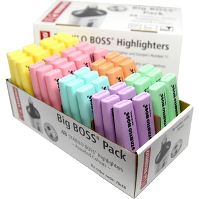 STABILO BOSS ORIGINAL - Big BOSS Pack met 48 geassorteerde PASTEL kleuren