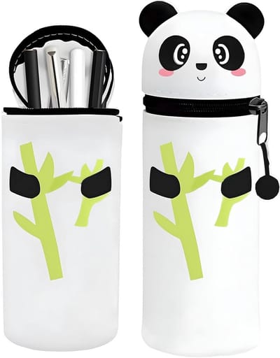 Schattige Dieren Pennenhouder met Glimlachende Panda - Telescopische Pennenzak voor Kinderen, School en Thuis - Kawaii Design voor Creatieve Organisatie