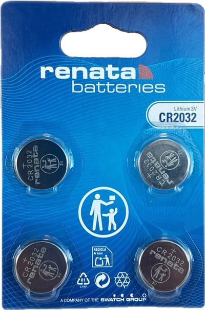 CR2032 Lithium Knoopcel Batterij 3V 225mAh - Blister 4 stuks (o.a. DL2032, ECR2032)