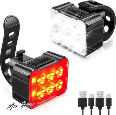 Mrs. Jones Fietsverlichting Set-6 LED Lichten .