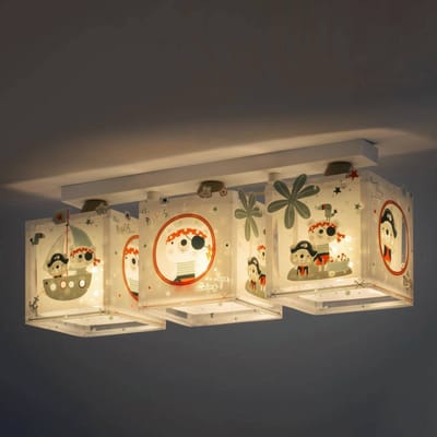 Dalber Piraten plafondlamp met 3-lamps voor de kinderkamer