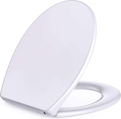 Toiletdeksel met quick-release-functie, wc-bril met softclosemechanisme, installatie van boven het toilet, gemaakt van antibacteriële kunststof, melkwit