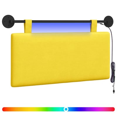 vidaXL - Hangend - hoofdbord - Licht - Geel - Corduroy - stof