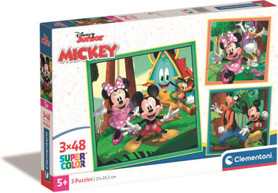 Clementoni Jigsaw Puzzle Super Color Square Mickey and Friends 3x48pcs. 2D Puzzels