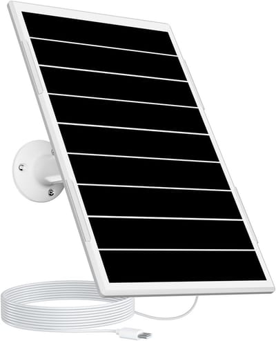 Zonnepaneel Camera - Energie Oplader - Camera Voeden - 360 Graden Verstelbaar - 8 Watt - Zwart