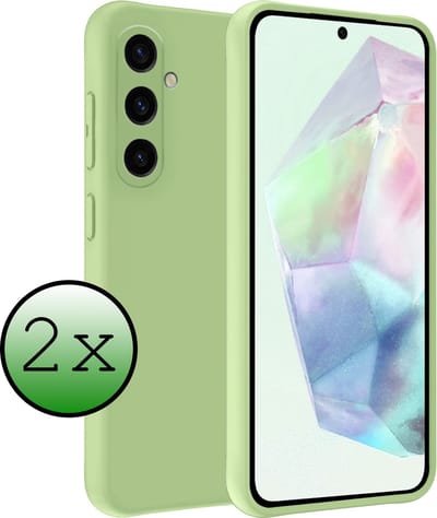 Hoesje 2 Stuks - Geschikt voor Samsung Galaxy A35 - Sterk & Shockproof - Case Siliconen - Back Cover - Telefoon Hoes - Groen