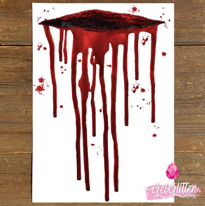 GetGlitterBaby® - Doorgesneden Keel Tattoo / Halloween Decoratie Versiering / Carnaval Schmink Make Up Plak Tattoos Bloed / Tijdelijke Nep Tatoeage - Wond
