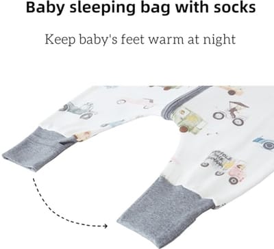 Babyzomerslaapzak met voeten 0,5 TOG - Kleine kinderslaapzak voor jongens en meisjes