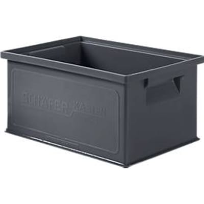 Stapelbak serie 14/6-3, van PP, ESD-geleidend, inhoud 7 l, zwart