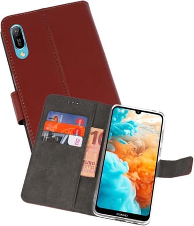 Booktype Telefoonhoesjes - Bookcase Hoesje - Wallet Case - Geschikt voor Huawei Y6 Pro 2019 - Bruin