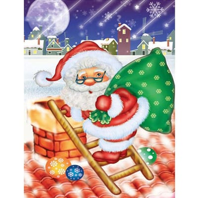 Père noël 5D diamant broderie photo de strass couture résine diamant peinture décorations de noël pour la maison 20X30CM green