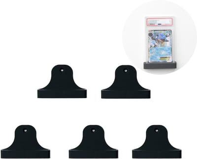 Set 5x Muurbeugel / Muurhouder voor PSA & Becket Slabs | Monteren via Schroefgat of Dubbelzijdig Tape | TCG / Pokemon - Kleur Goud