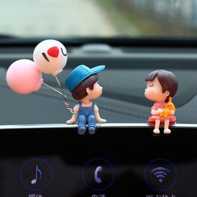 Schattige Cartoon Koppels Auto Decoratie Accessoires Romantische Beeldjes Ballon Ornament Auto Interieur Dashboard Accessoires Cadeaus