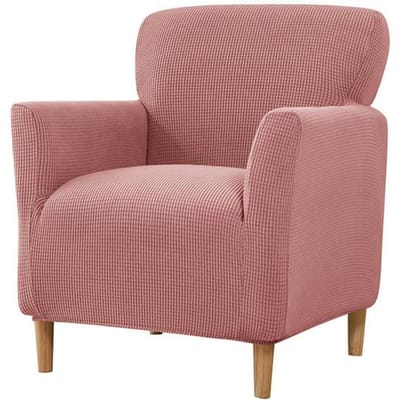 Kleine enkele bankhoes van maïskorrelstof, stretchfauteuilhoezen voor woonkamer, keuken, kantoor, wasbare stoelbeschermer 1 st. 1 Piece roze